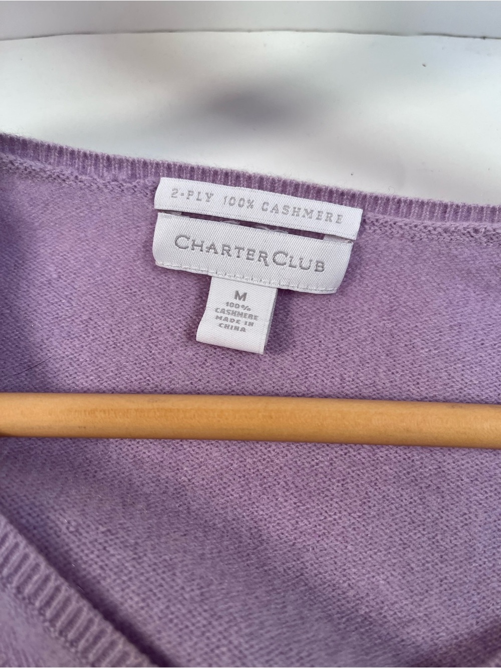 Charter Club Lavender V-Neck Cashmere Sweater